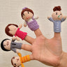 Happy Threads | Family Finger Puppets – Handcrafted Amigurumi Set | Soft, Educational & Imaginative Toy for Kids - Crochet Toy
