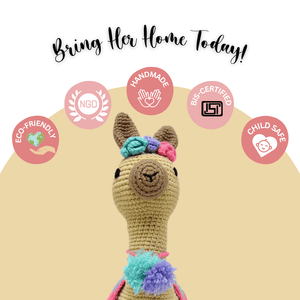 Happy Threads | Felicity the Llama – Adorable Handmade Crochet Toy for Babies & Kids | Soft & Safe Gift - ID23A035