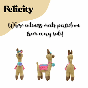 Happy Threads | Felicity the Llama – Adorable Handmade Crochet Toy for Babies & Kids | Soft & Safe Gift - ID23A035