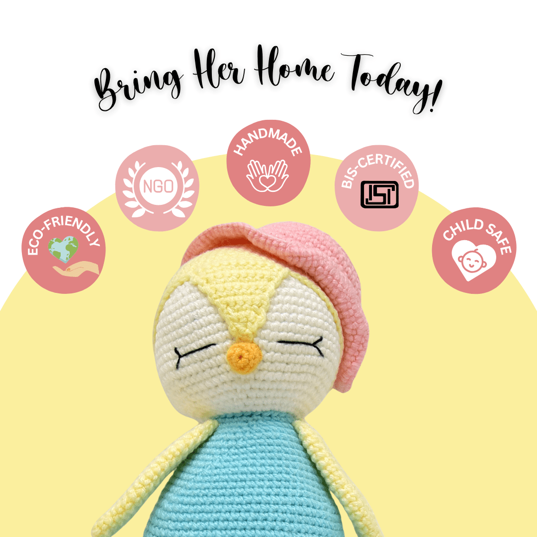 Happy Threads | Frosty the Penguin – Lovingly Handmade Crochet Plush Toy | Soft & Safe Gift for Kids - ID23A033