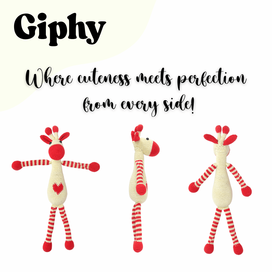 Happy Threads | Giphy Giraffe| 36 cms | Super Cute | Soft Toy | For Girls & Boys | Giraffe Soft Toy - Crochet Toy