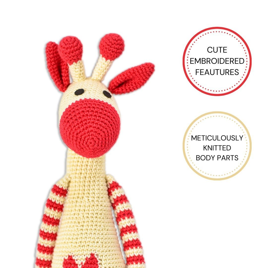 Happy Threads | Giphy Giraffe| 36 cms | Super Cute | Soft Toy | For Girls & Boys | Giraffe Soft Toy - ST000002.
