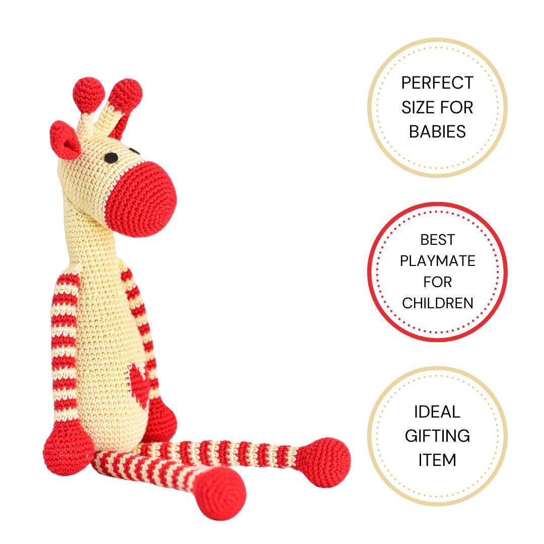 Happy Threads | Giphy Giraffe| 36 cms | Super Cute | Soft Toy | For Girls & Boys | Giraffe Soft Toy - ST000002.