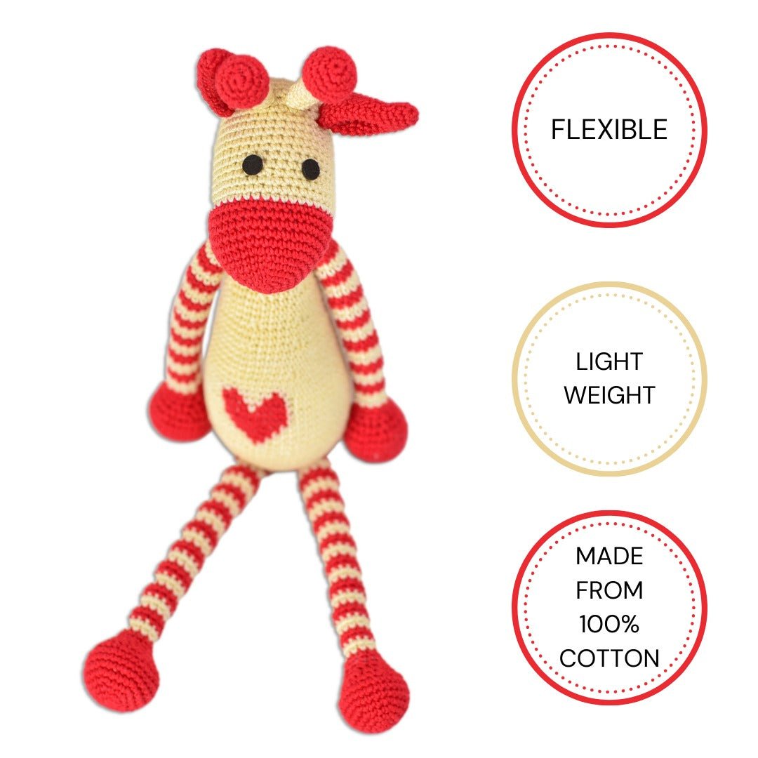 Happy Threads | Giphy Giraffe| 36 cms | Super Cute | Soft Toy | For Girls & Boys | Giraffe Soft Toy - ST000002.
