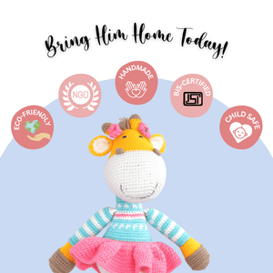 Happy Threads | Greta Giraffe | Super Cute | Soft Toy | Best for all ages | Gifting - Crochet Toy