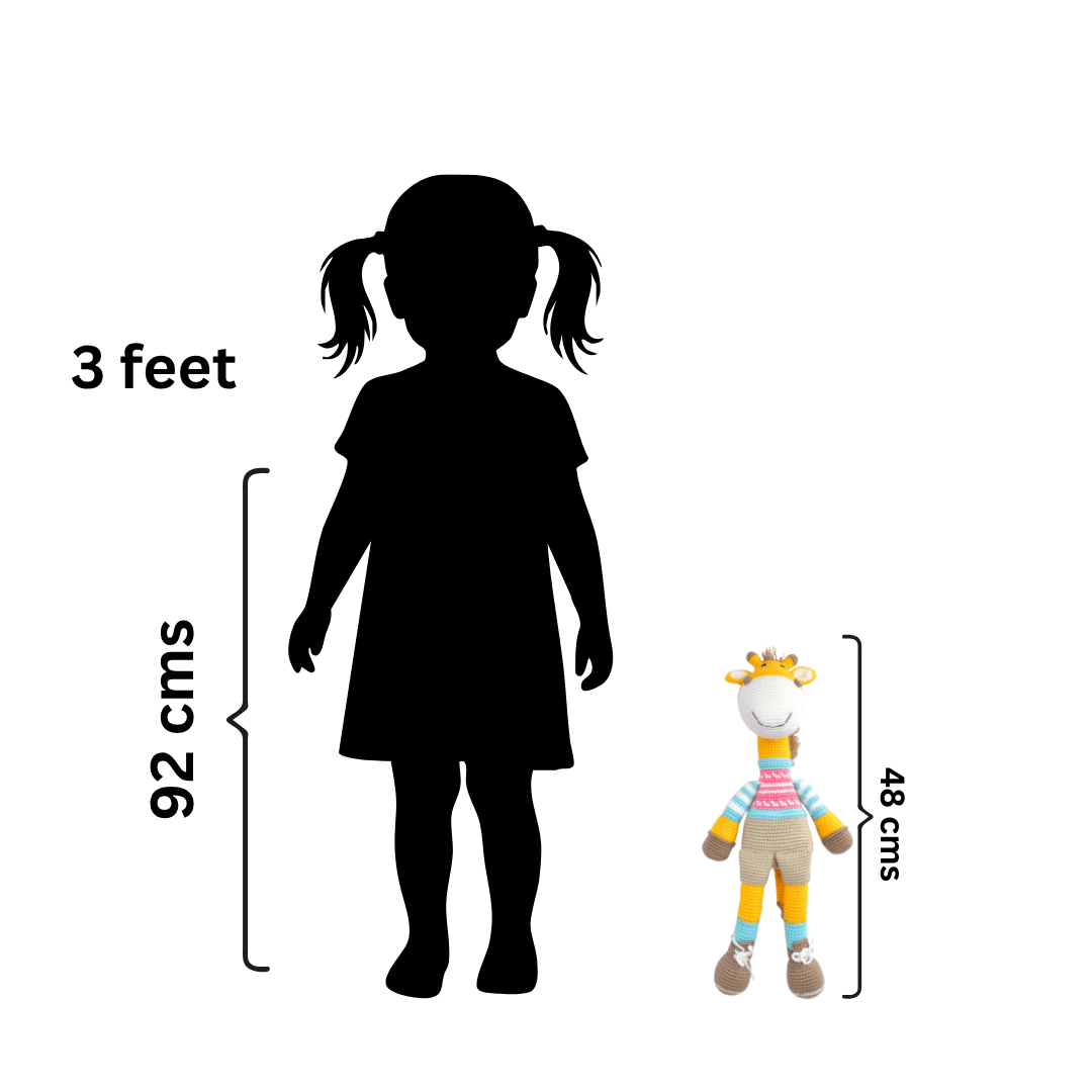 Happy Threads | Greta the Giraffe – Premium Handcrafted Crochet Soft Toy | Bestselling Cozy Plush - Crochet Toy