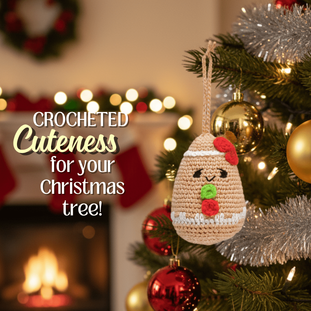 Happy Threads | Handcrafted 3D Crochet Gingerbread Man Ornament – Christmas Tree Decoration - Christmas Decor