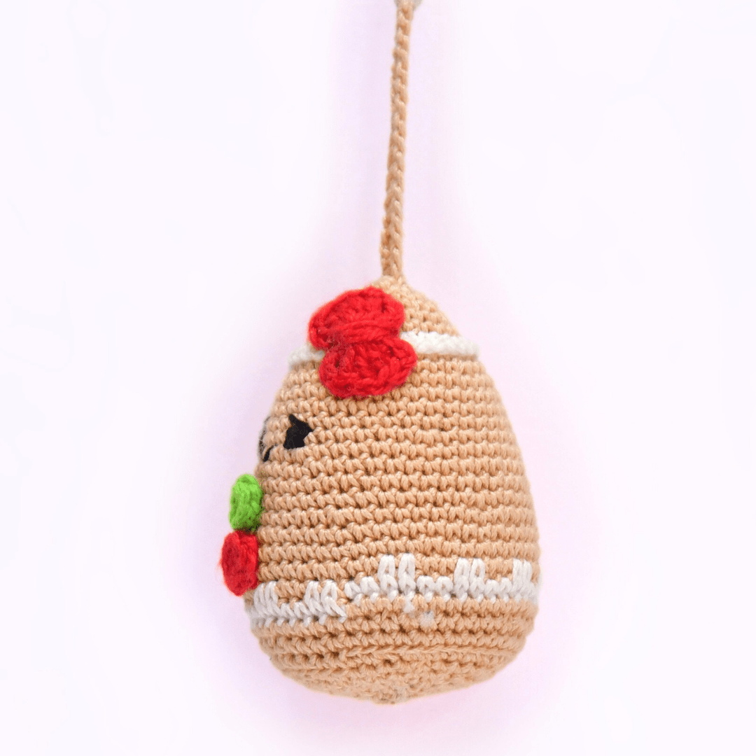 Happy Threads | Handcrafted 3D Crochet Gingerbread Man Ornament – Christmas Tree Decoration - Christmas Decor