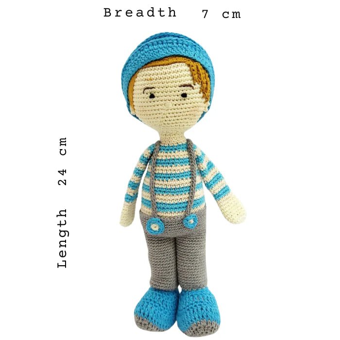 Happy Threads Handcrafted Amigurumi - Blake Boy Doll - BGDB0952