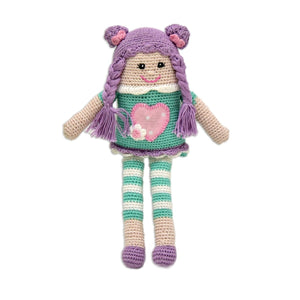 Happy Threads Handcrafted Amigurumi- Purple Pie Doll - ID23A067