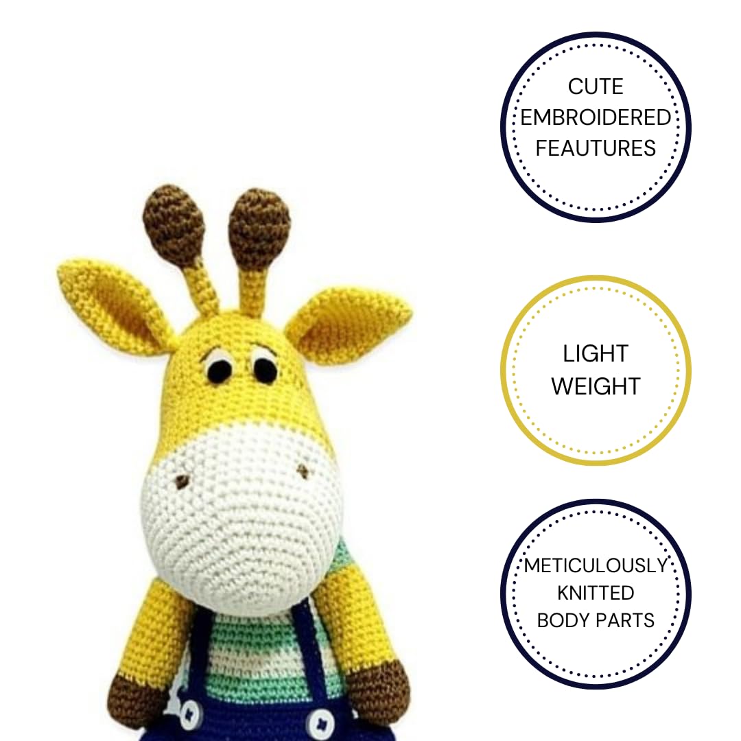 Happy Threads Handcrafted Amigurumi Soft Toy - GIRAFFE - Blue - NGTS0150