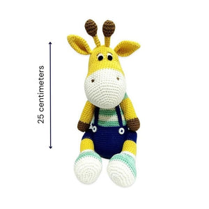 Happy Threads Handcrafted Amigurumi Soft Toy - GIRAFFE - Blue - NGTS0150