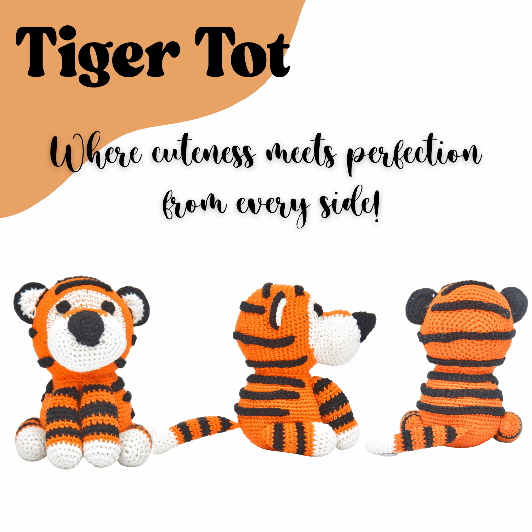 Happy Threads Handcrafted Amigurumi Soft Toy - Tiger - Crochet Toy