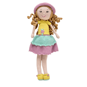 Happy Threads | Handcrafted Cecilia Crochet Doll – Perfect for Playtime & Collectors - ID23A012