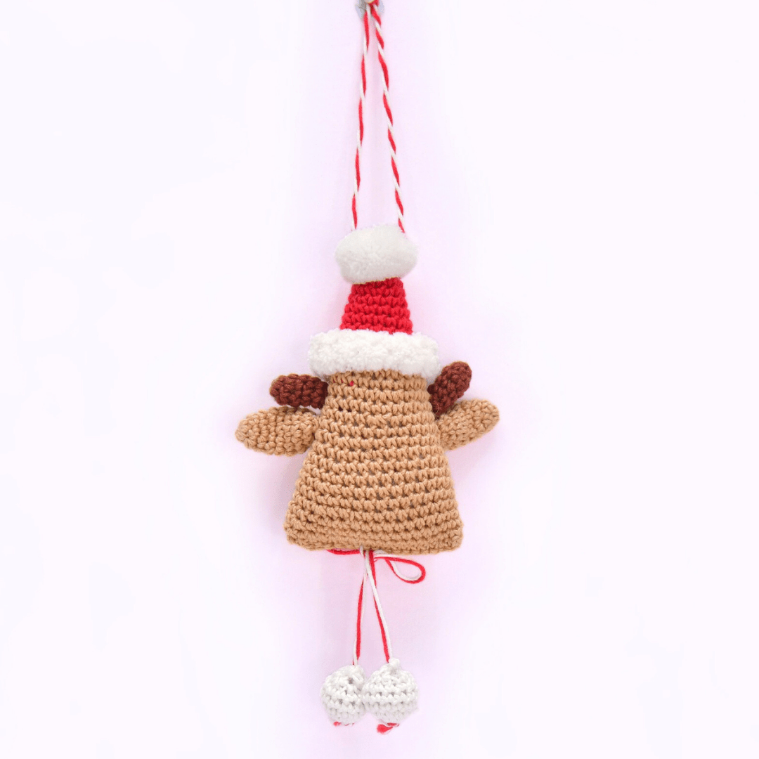 Happy Threads Handcrafted Crochet Christmas Tree Ornament - Reindeer | S - Christmas Decor