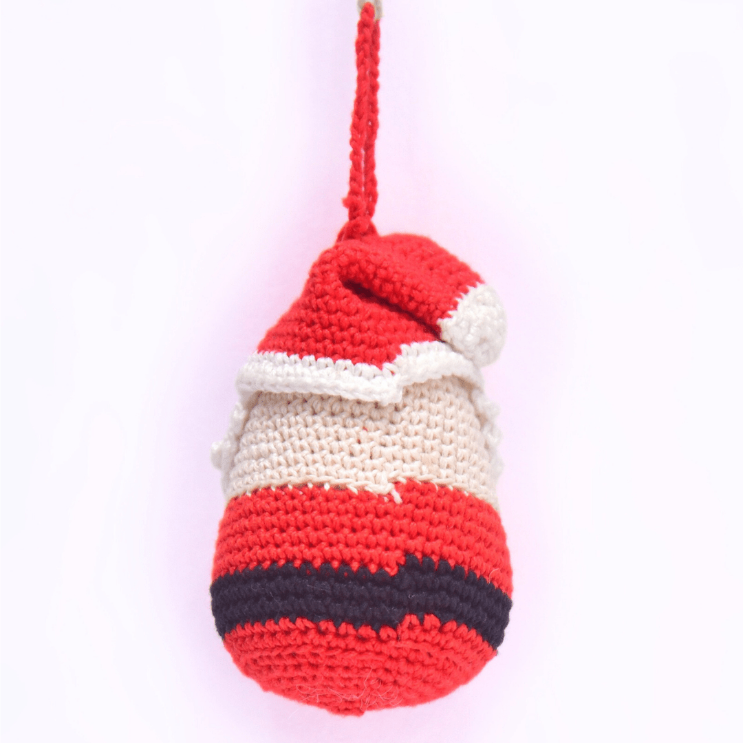 Happy Threads | Handcrafted Crochet Santa Ornament – Amigurumi Christmas Tree Decoration - Christmas Decor