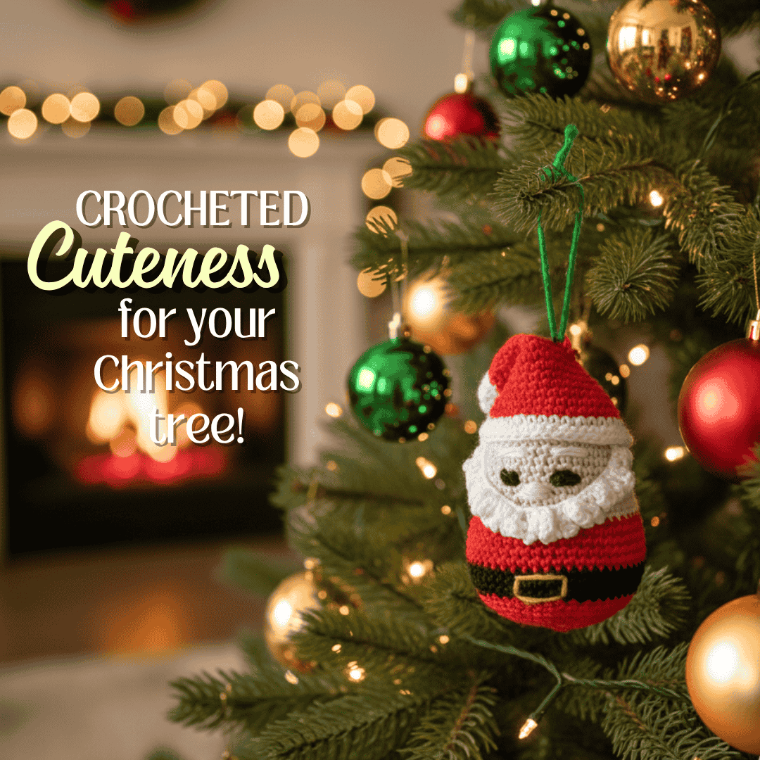 Happy Threads | Handcrafted Crochet Santa Ornament – Amigurumi Christmas Tree Decoration - Christmas Decor