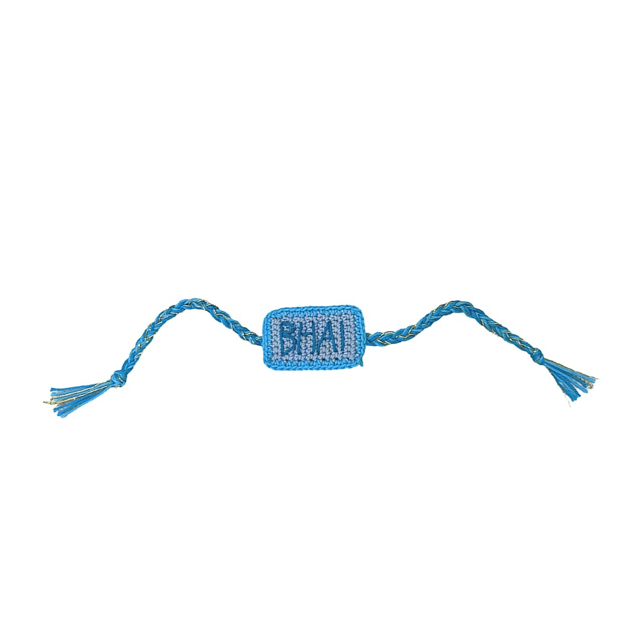 Happy Threads - Handmade Crochet Bhai Band - Light Blue - BHFB0853