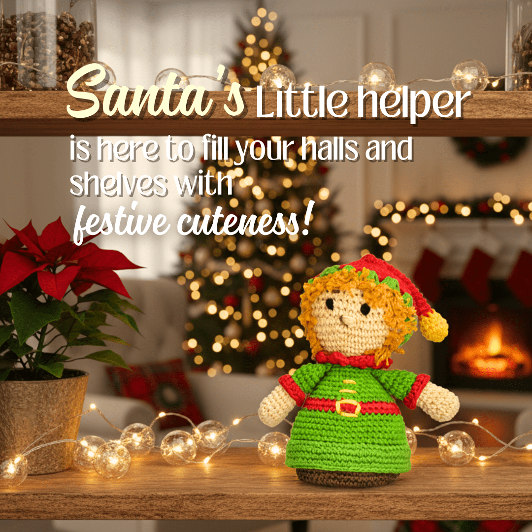Happy Threads | Handmade Crochet Christmas Elf Doll – Festive Holiday Toy & Decor - Christmas Decor