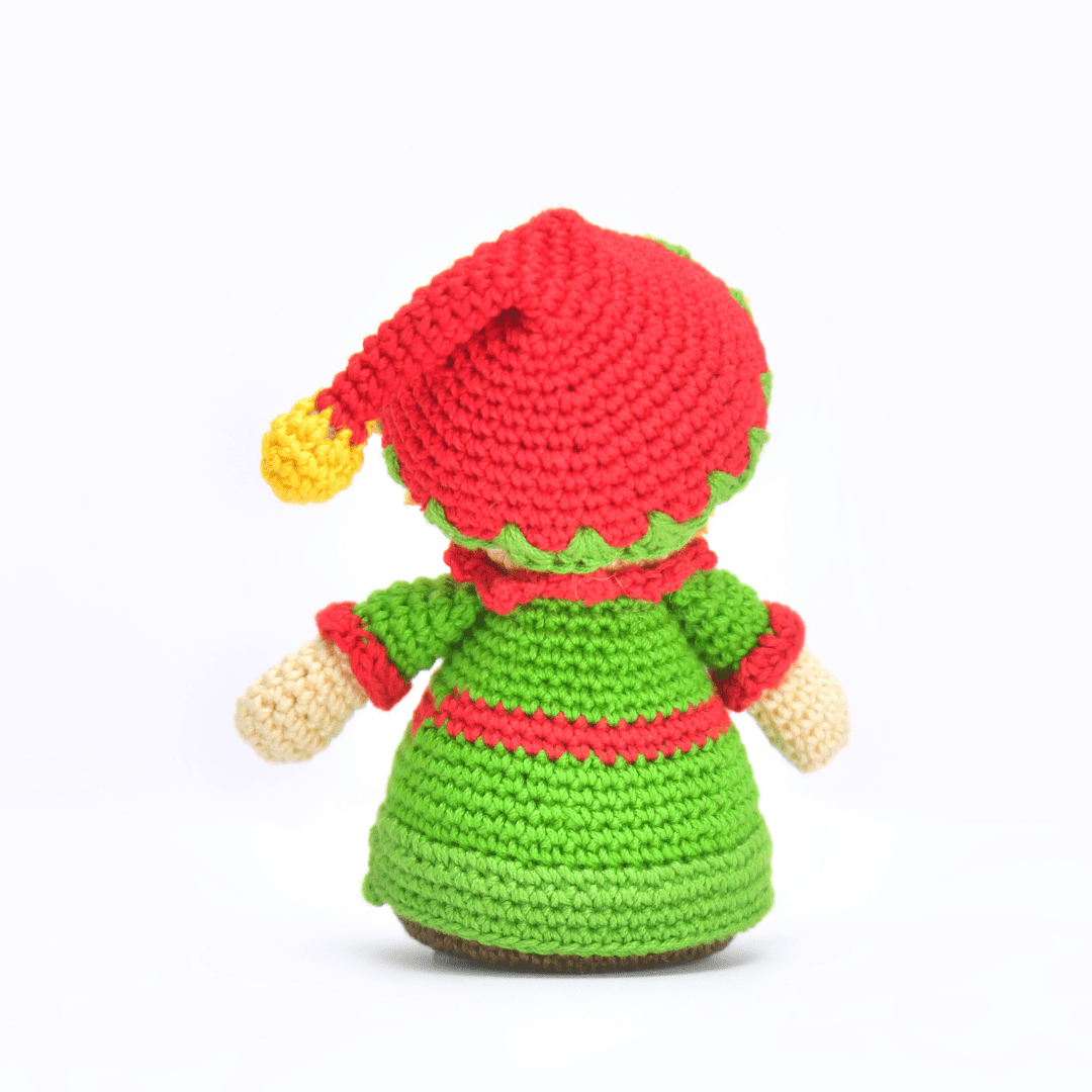 Happy Threads | Handmade Crochet Christmas Elf Doll – Festive Holiday Toy & Decor - Christmas Decor
