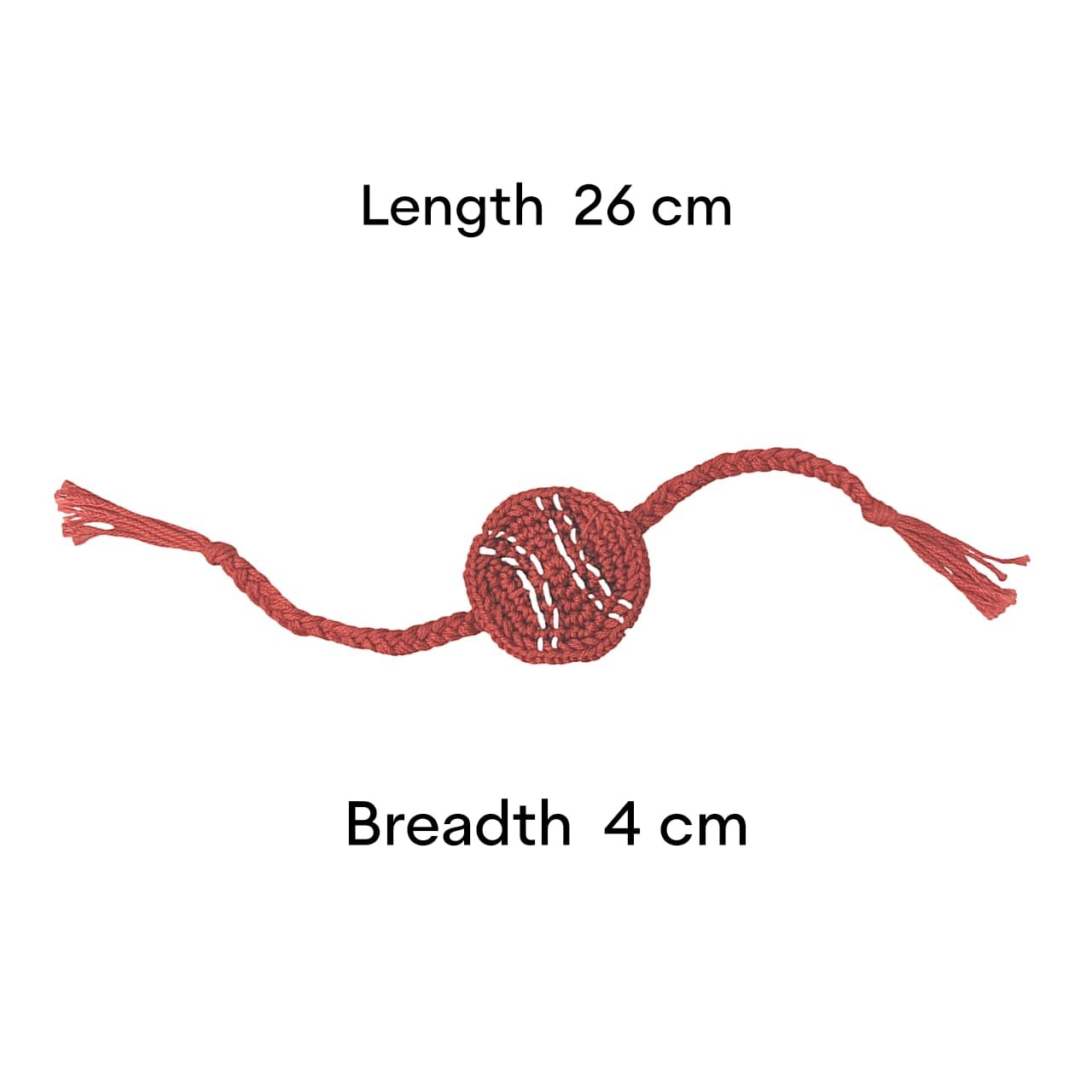 Happy Threads - Handmade Crochet Cricket Ball Band - Red - AN24X081