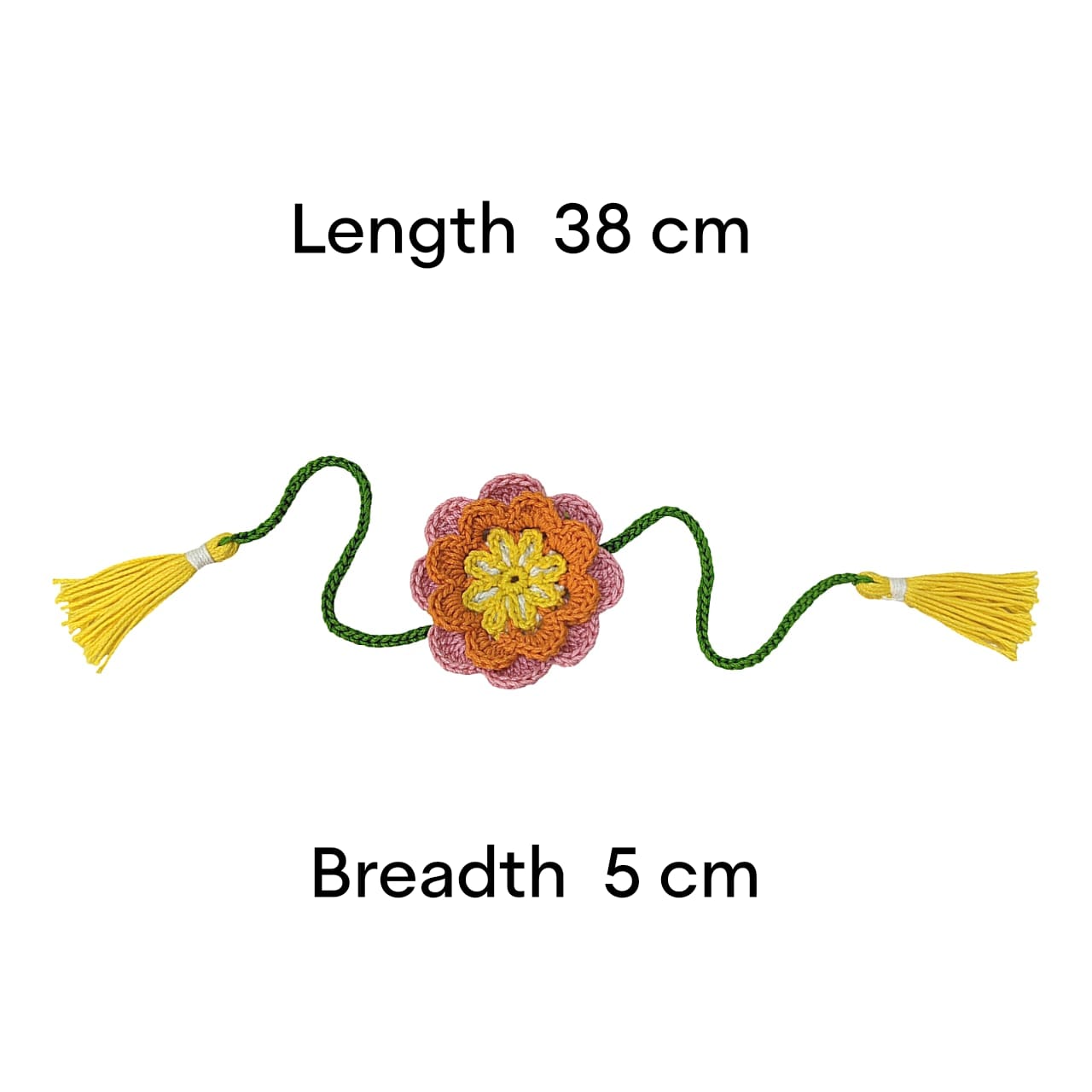 Happy Threads - Handmade Crochet Flower Band - Orange and Yellow - AN24X093
