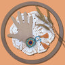Happy Threads - Handmade Crochet Mandala Band - Blue, Green and Orange - AN24X078