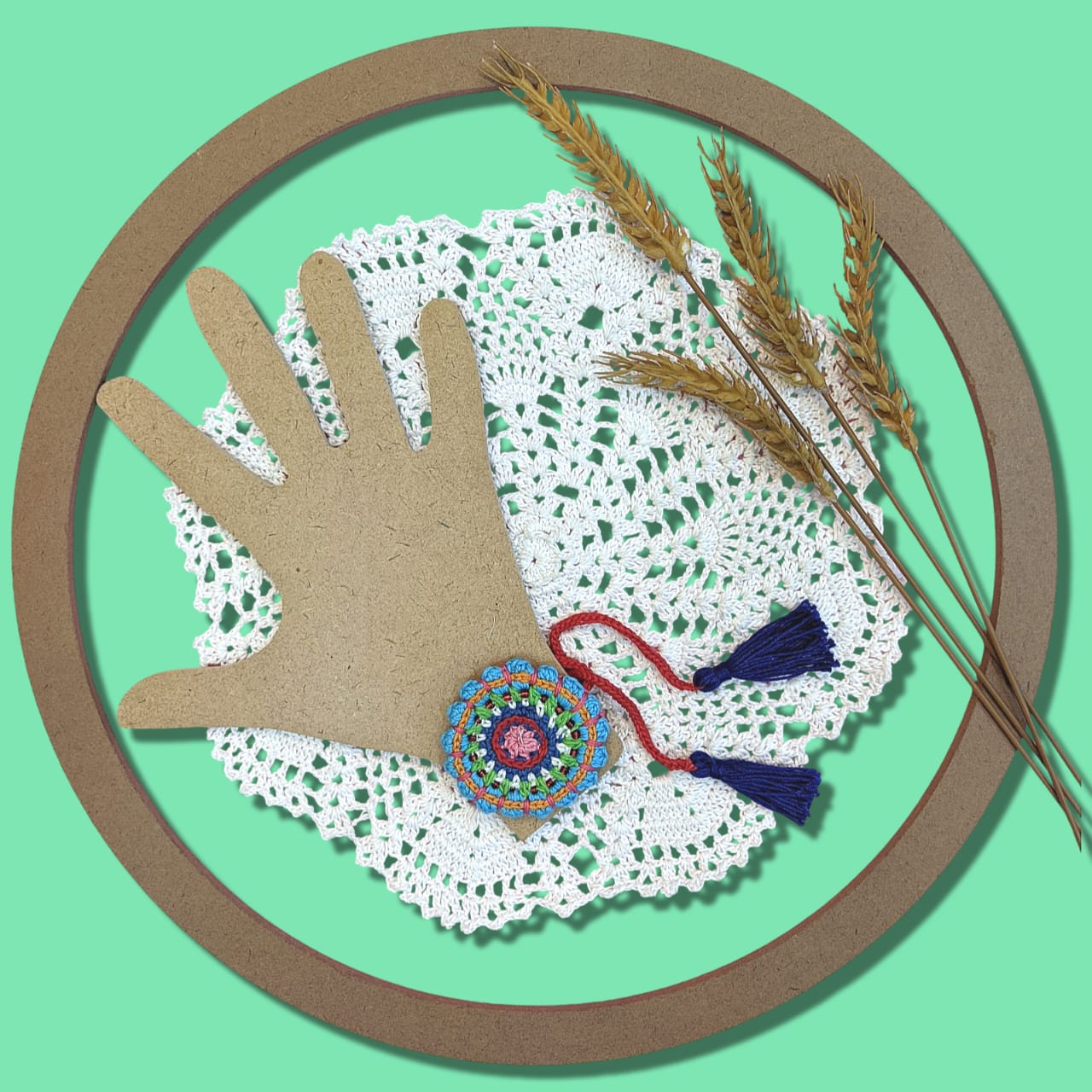 Happy Threads - Handmade Crochet Mandala Band - Green - AN24X111