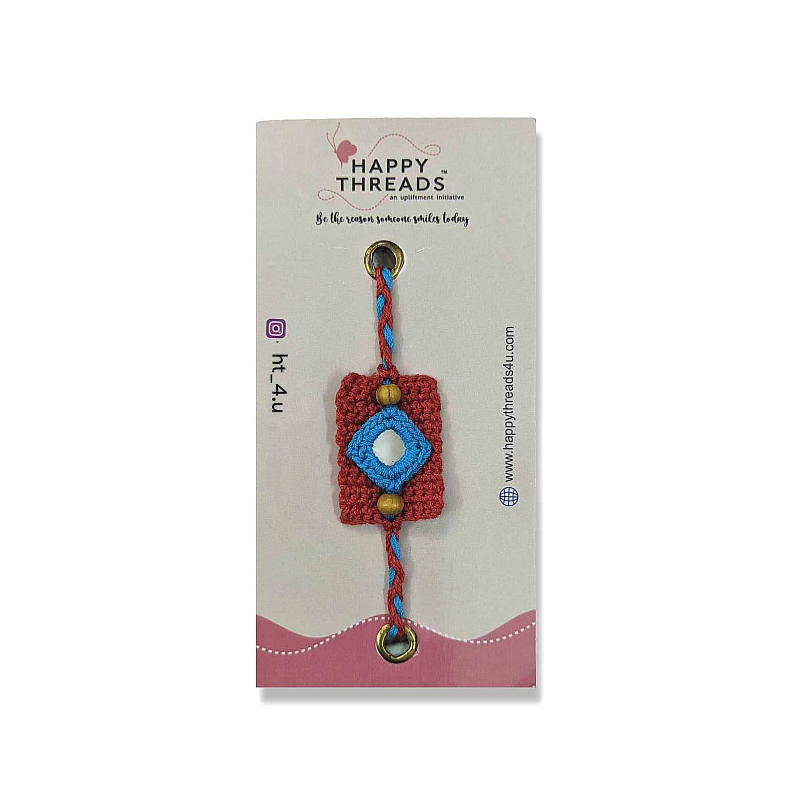 Happy Threads - Handmade Crochet Mirror Band - Red - AN24X084