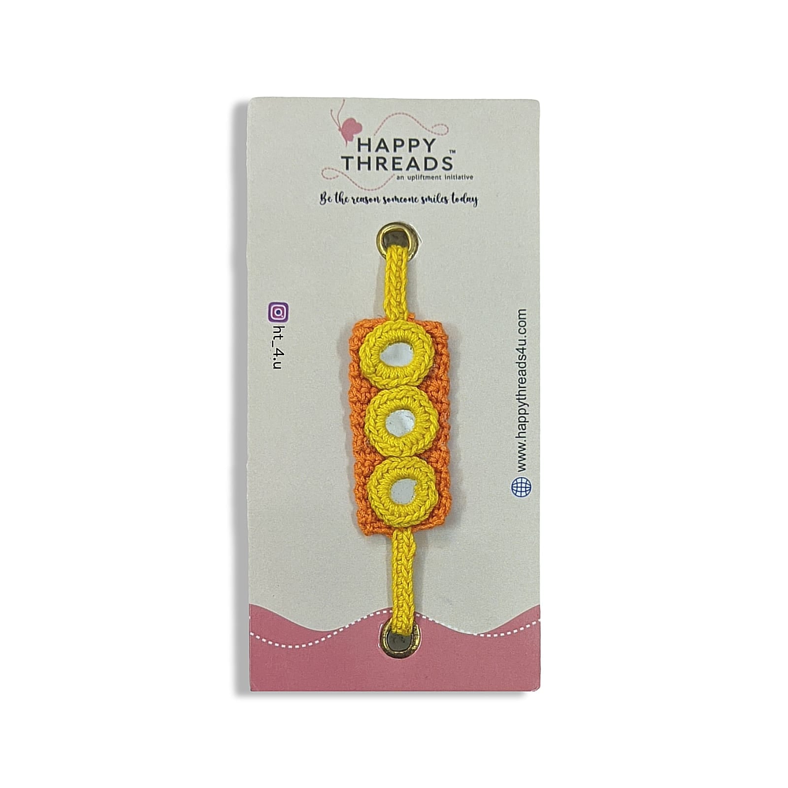 Happy Threads - Handmade Crochet Mirror Band - Yellow - AN24X076