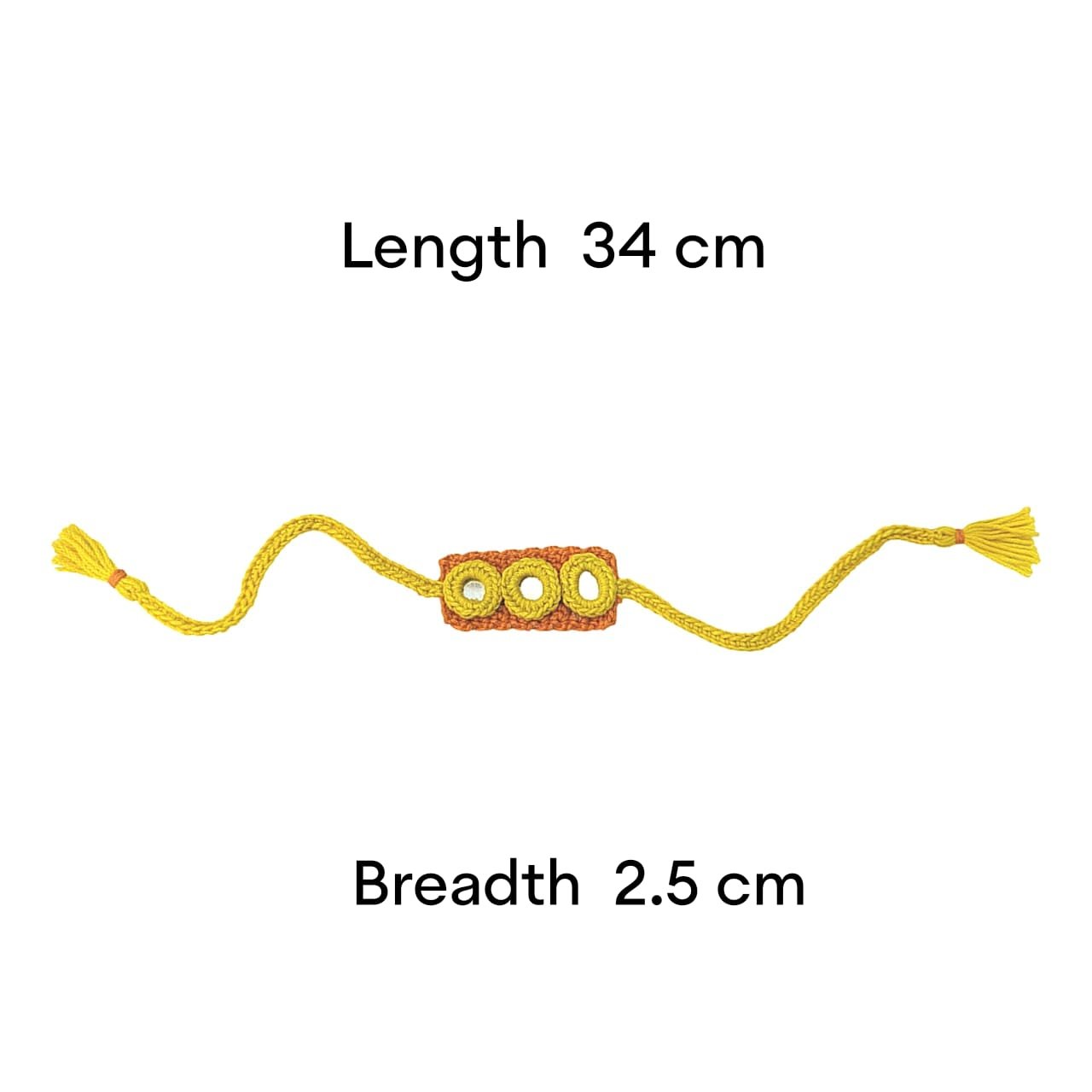 Happy Threads - Handmade Crochet Mirror Band - Yellow - AN24X076