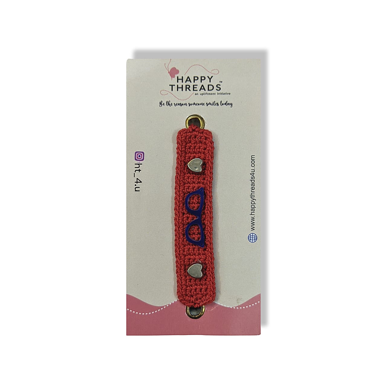 Happy Threads - Handmade Crochet Specs Band - Red - AN24X080