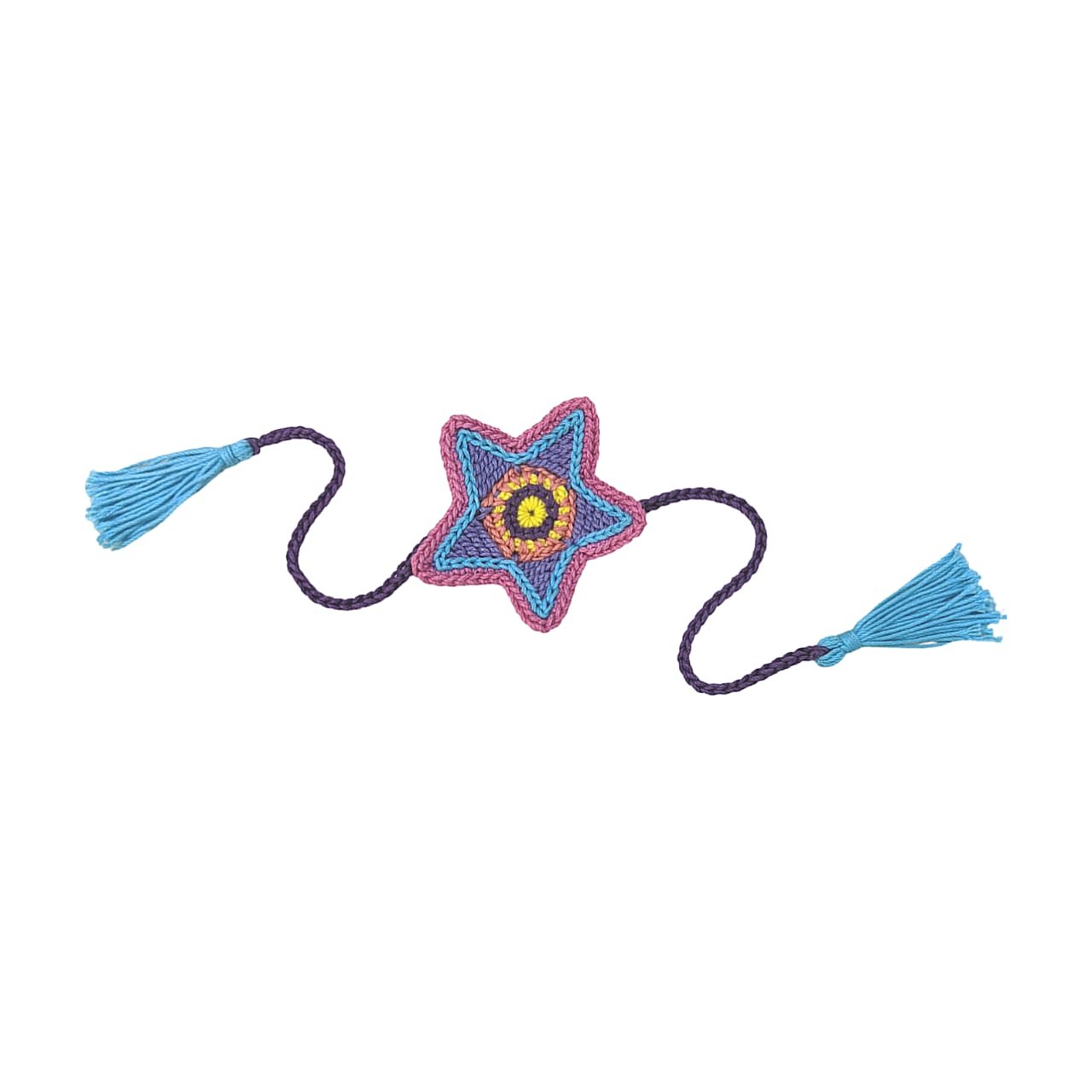 Happy Threads - Handmade Crochet Star Band - Blue and Pink - AN24X085
