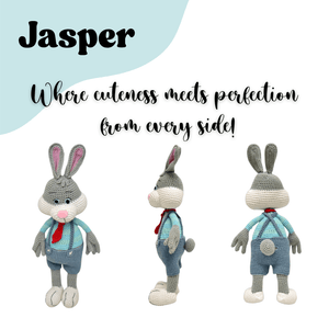 Happy Threads | Handmade Jasper the Bunny | Cuddly Crochet Plush for Kids - ID23A001