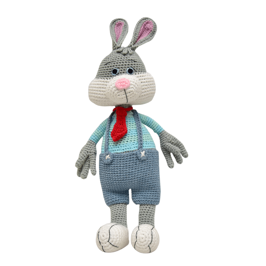 Happy Threads | Handmade Jasper the Bunny | Cuddly Crochet Plush for Kids - ID23A001
