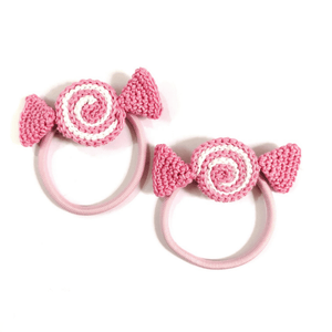 Happy Threads | Handmade Pink Candy Hair Tie for Chic Styles - Hair accessories