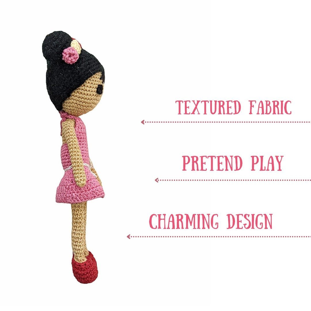 Happy Threads Hawain Doll Handmade Pink Stuffed Dolls - ADP00101