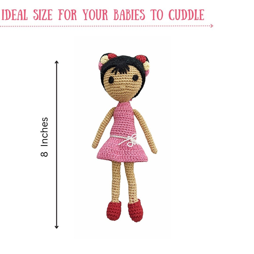 Happy Threads Hawain Doll Handmade Pink Stuffed Dolls - ADP00101