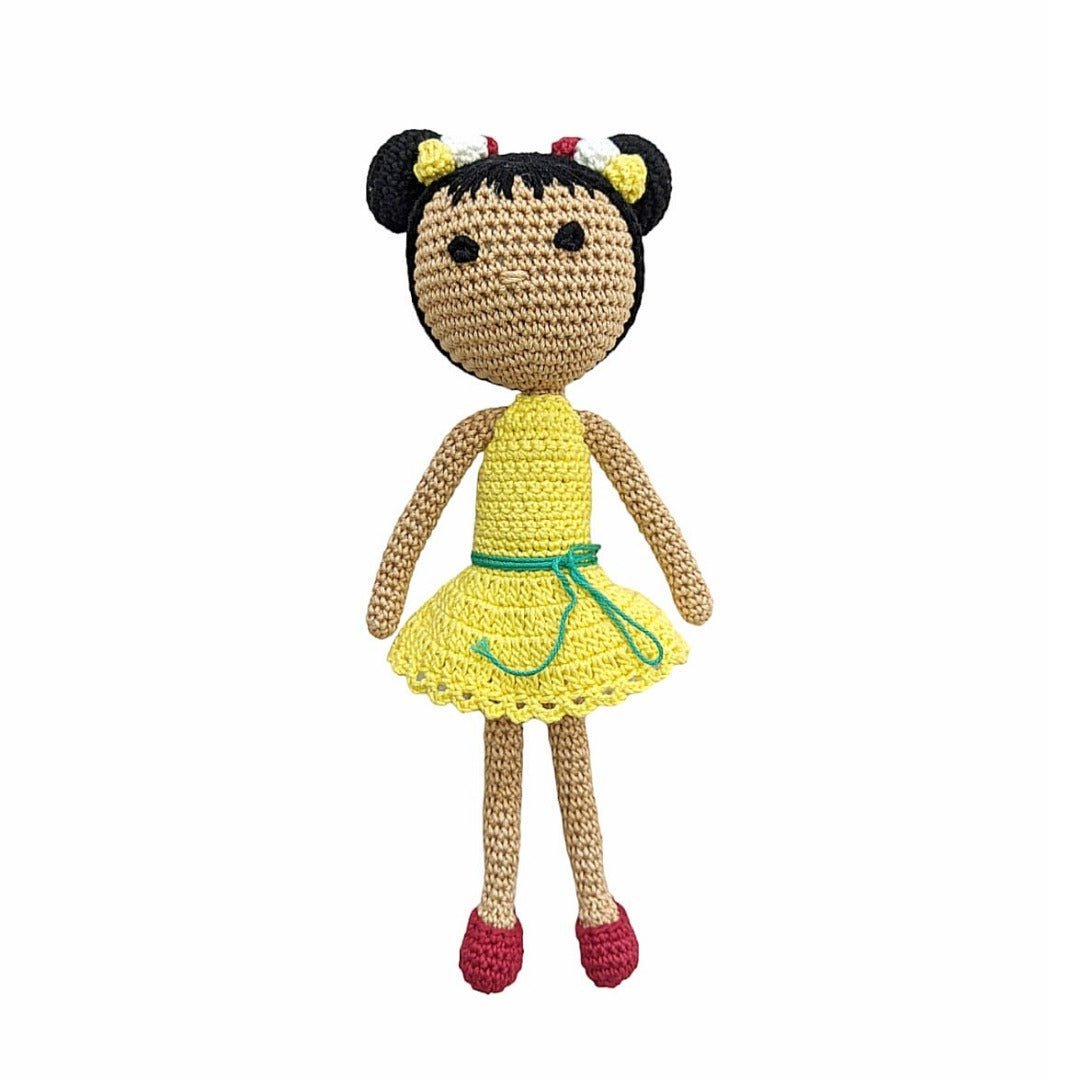 Happy Threads Hawain Doll Handmade Yellow Stuffed Dolls - ADY00101