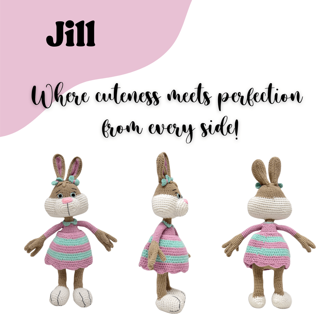 Happy Threads | Jill the Bunny – Adorable Handmade Crocheted Plush Toy - ID23A002