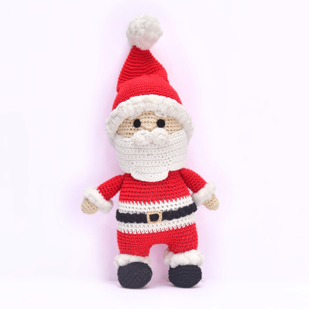 Happy Threads | Jolly Crochet Santa Soft Toy – Handcrafted Holiday Gift & Décor - Christmas Decor
