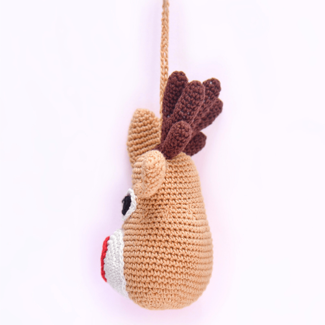Happy Threads | Jolly Santa – Handcrafted Crochet Christmas Tree Ornament - Christmas Decor