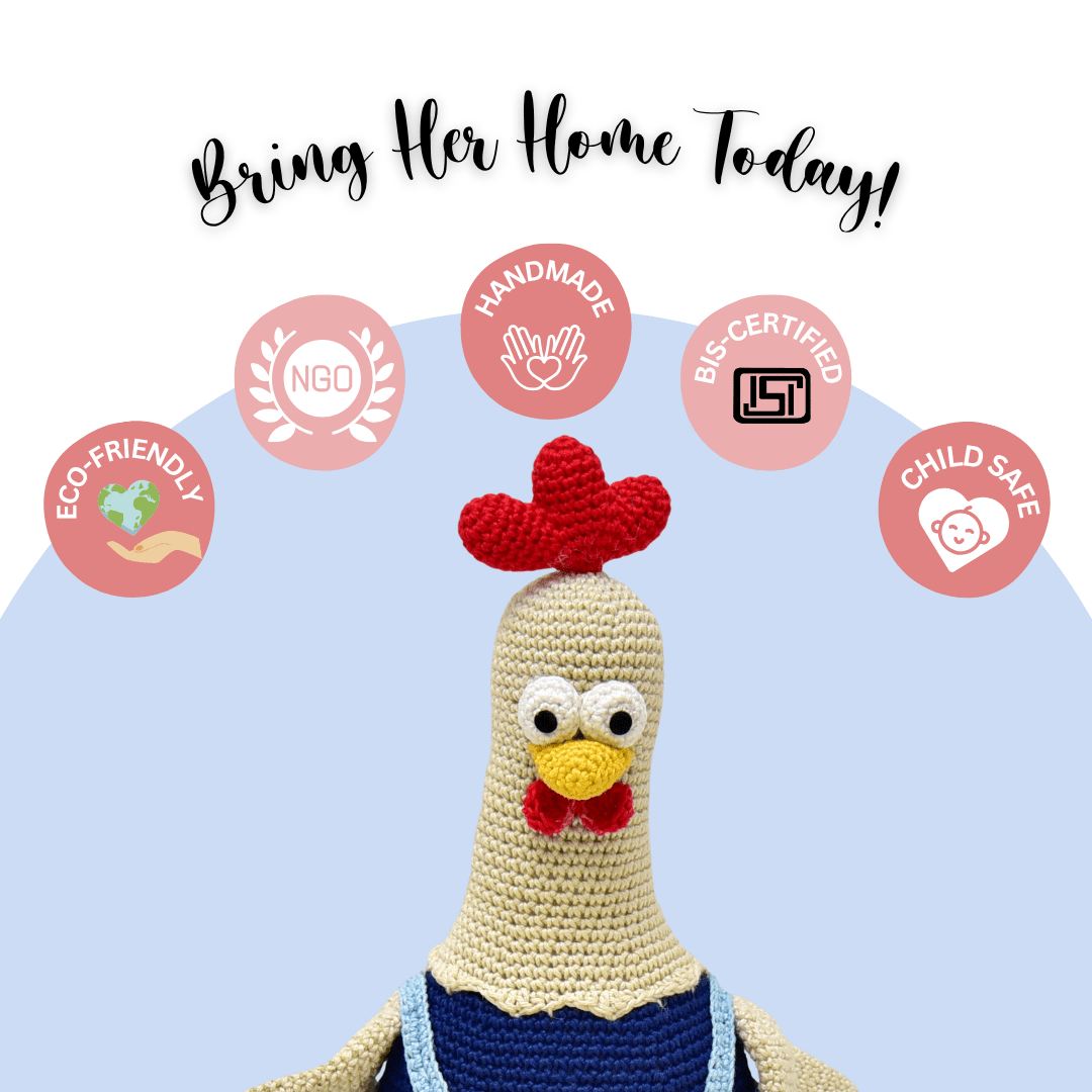Happy Threads | Meet Dorris the Rooster – A Bundle of Joy in Feathers & Yarn! - ID23A053