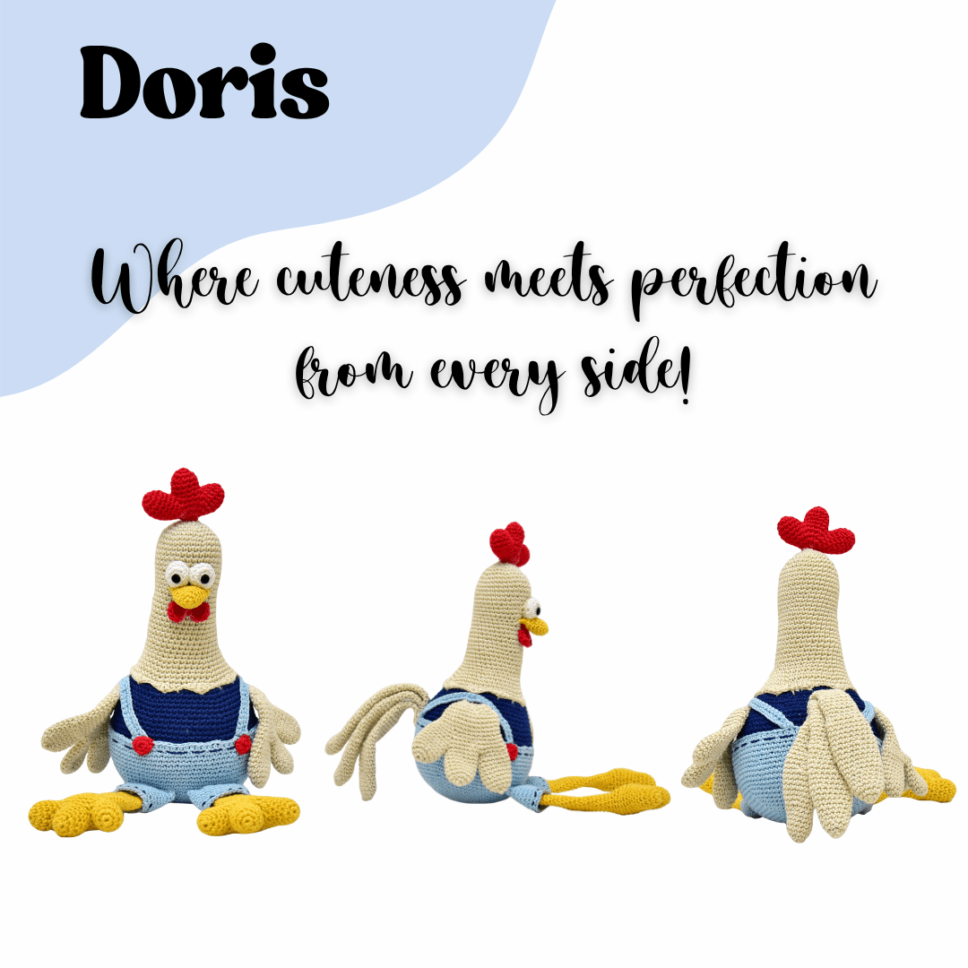 Happy Threads | Meet Dorris the Rooster – A Bundle of Joy in Feathers & Yarn! - ID23A053
