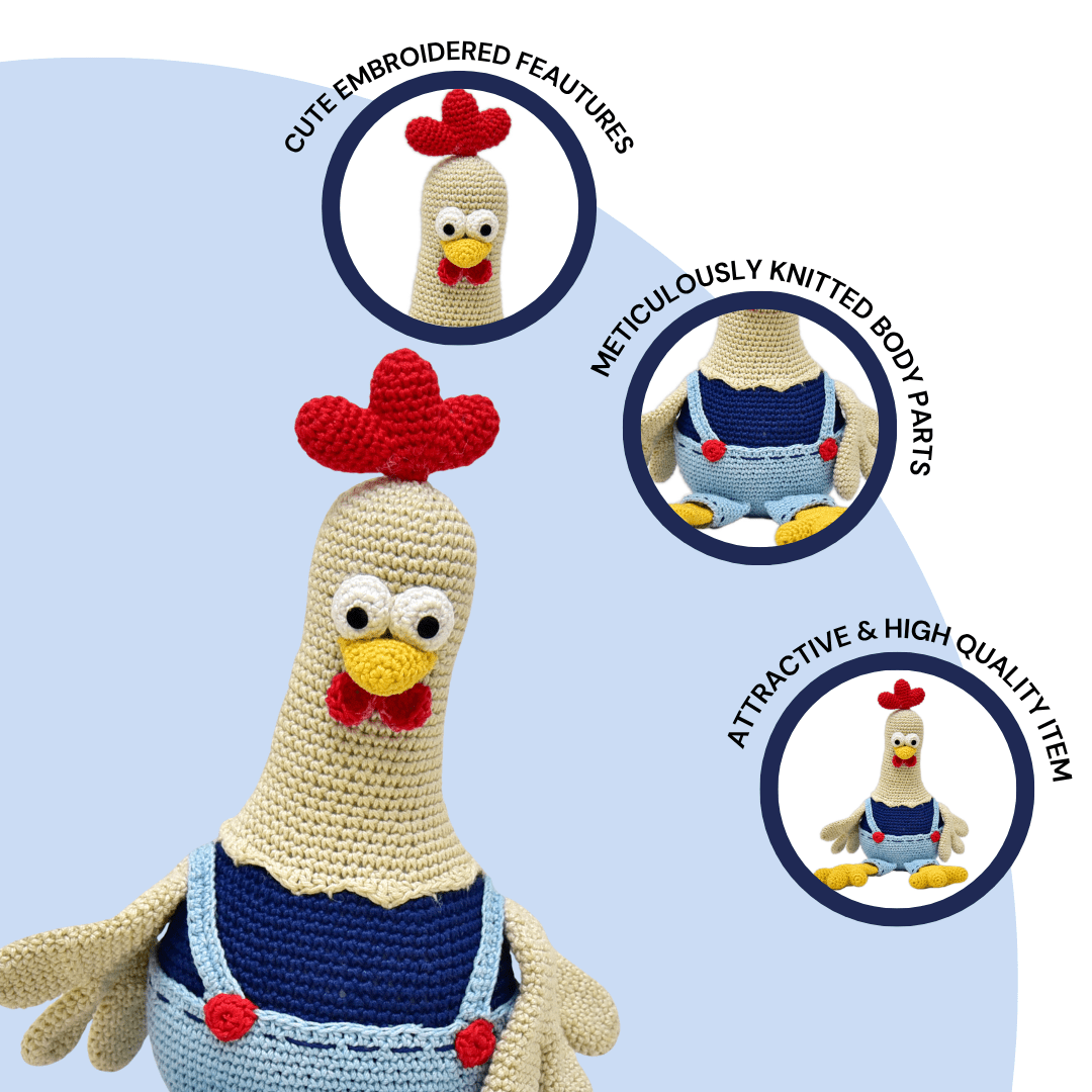 Happy Threads | Meet Dorris the Rooster – A Bundle of Joy in Feathers & Yarn! - ID23A053