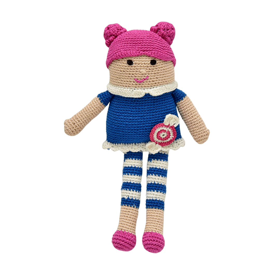 Happy Threads | Melody the Dreamy Doll – Handcrafted Crochet Keepsake for Whimsical Hearts - ID23A068