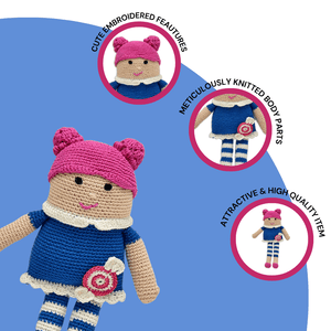 Happy Threads | Melody the Dreamy Doll – Handcrafted Crochet Keepsake for Whimsical Hearts - ID23A068