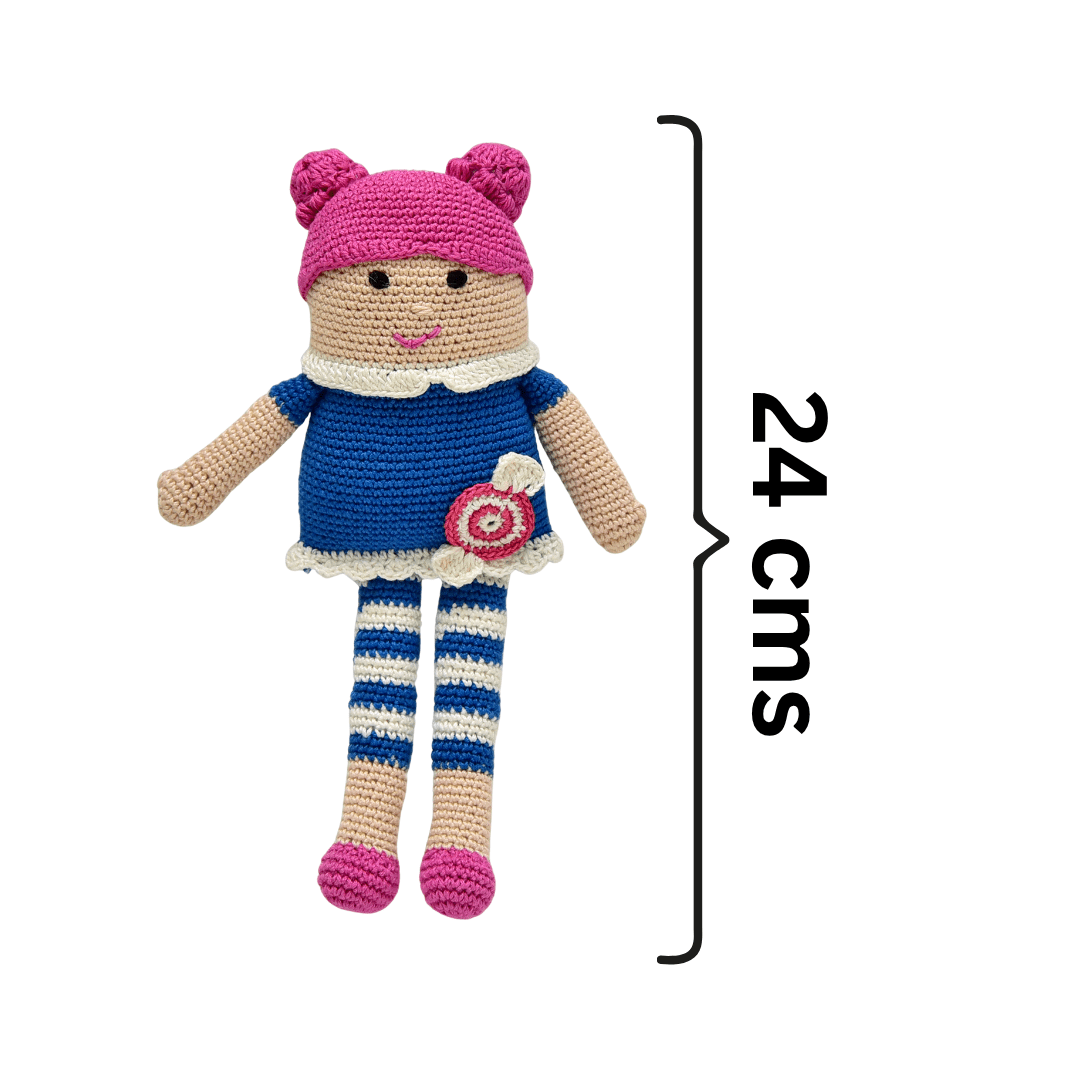 Happy Threads | Melody the Dreamy Doll – Handcrafted Crochet Keepsake for Whimsical Hearts - ID23A068