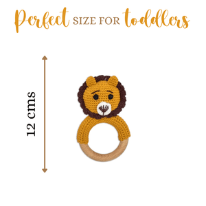 Happy Threads | Mini Simba Crochet Ring Rattle – Handmade Lion Toy for Infants - AN24X225