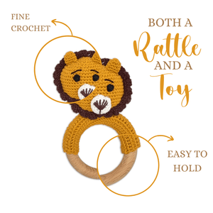Happy Threads | Mini Simba Crochet Ring Rattle – Handmade Lion Toy for Infants - AN24X225